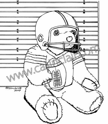 Football Teddy Bear Gridiron: Drawing
