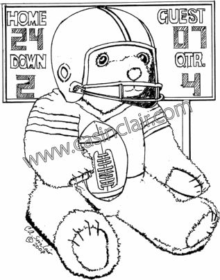 Football Teddy Bear Scoreboard: Drawing