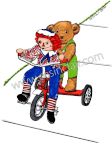Raggedy's Tricycle with Teddy Bear: Color