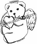 Teddy Bear with Loving Heart: Drawing