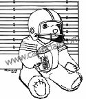 Football Teddy Bear Gridiron: Drawing