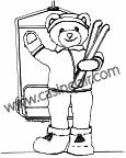 Skiing Teddy Bear: Drawing